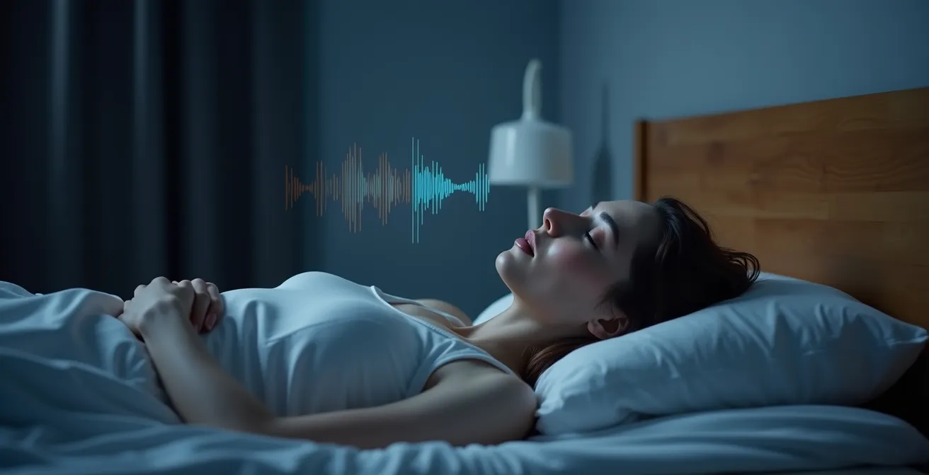 Graphique comparant les pics de bruit d'une climatisation On/Off avec le bruit de fond stable et bas d'une climatisation Inverter.