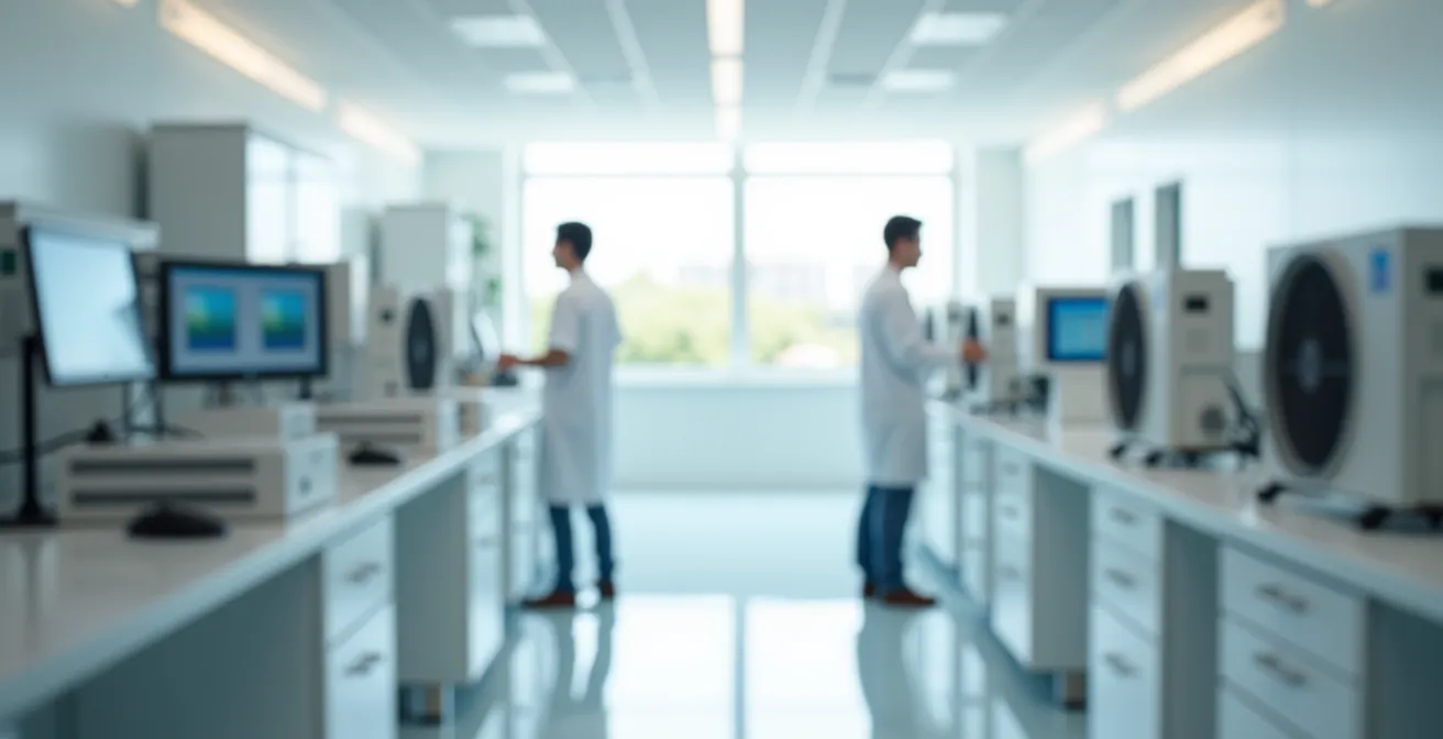 Laboratoire de test climatisation avec équipements de mesure et graphiques de performance