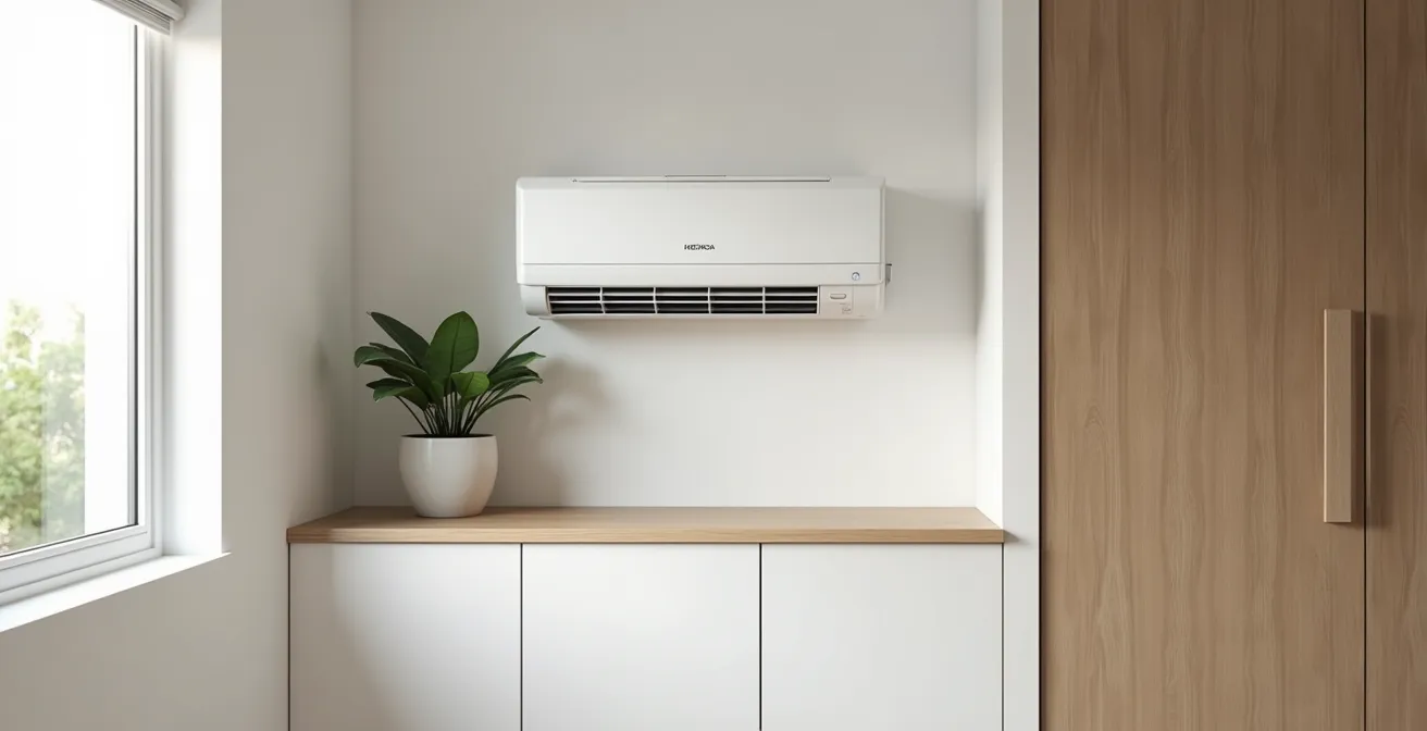 Solutions d'intégration architecturale pour climatiseur mural avec niche et alignement visuel